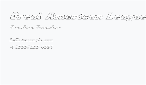 Great American League Baseline Business Card