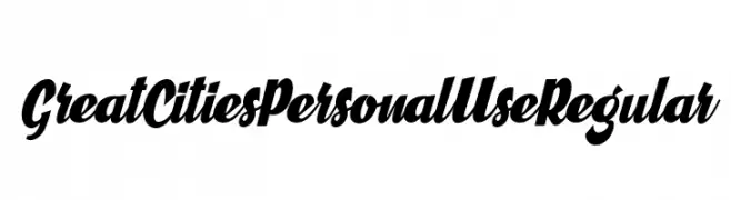 Great Cities Personal Use Regular  Descarca Fonturi Gratis