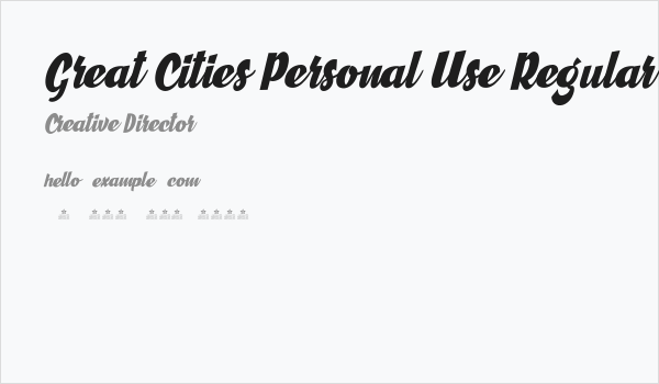 Great Cities Personal Use Regular Business Card