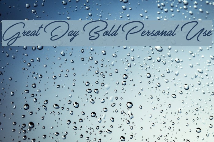 Great Day Bold Personal Use Font examples