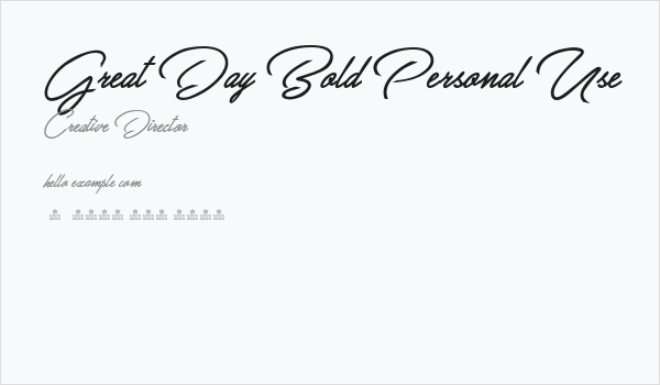 Great Day Bold Personal Use Business Card