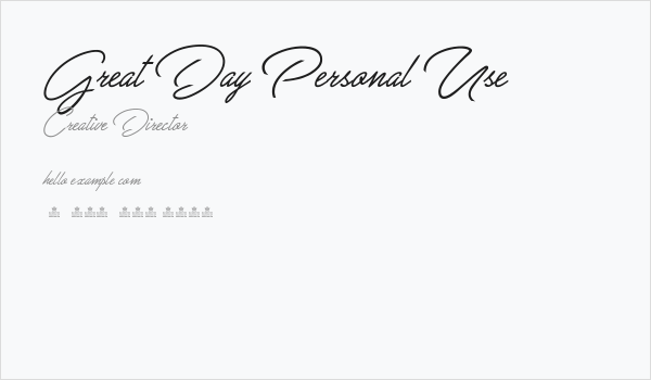 Great Day Personal Use Business Card
