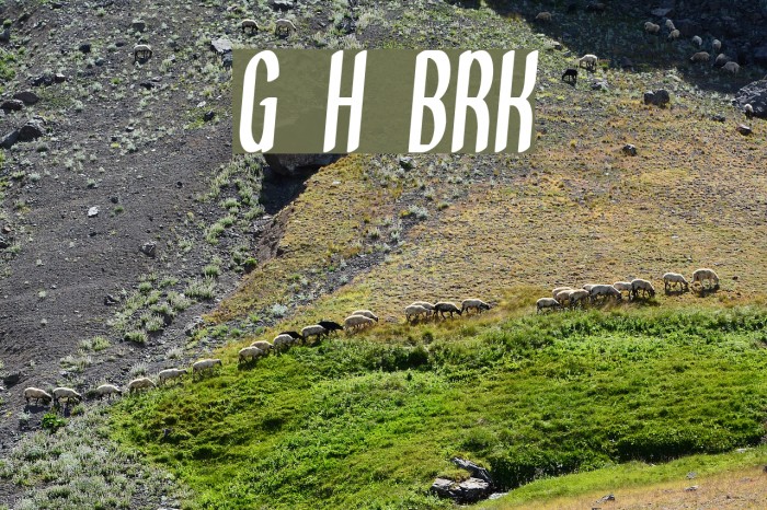 Great Heights BRK Font examples