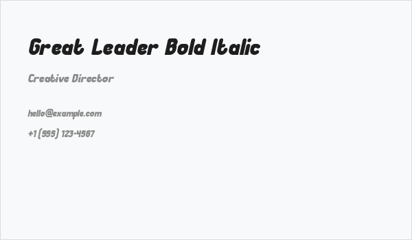 Great Leader Bold Italic Business Card