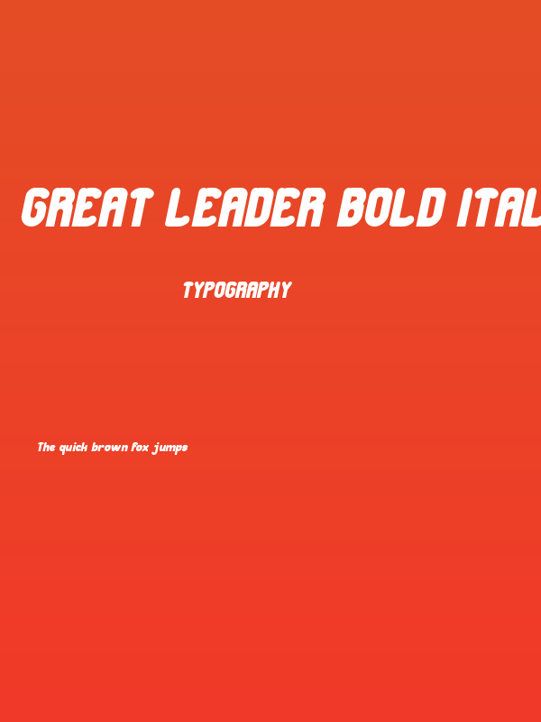 Great Leader Bold Italic Poster