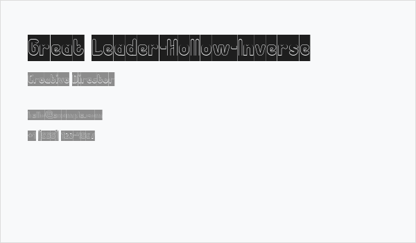 Great Leader-Hollow-Inverse Business Card