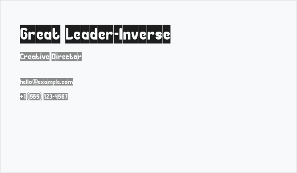 Great Leader-Inverse Business Card