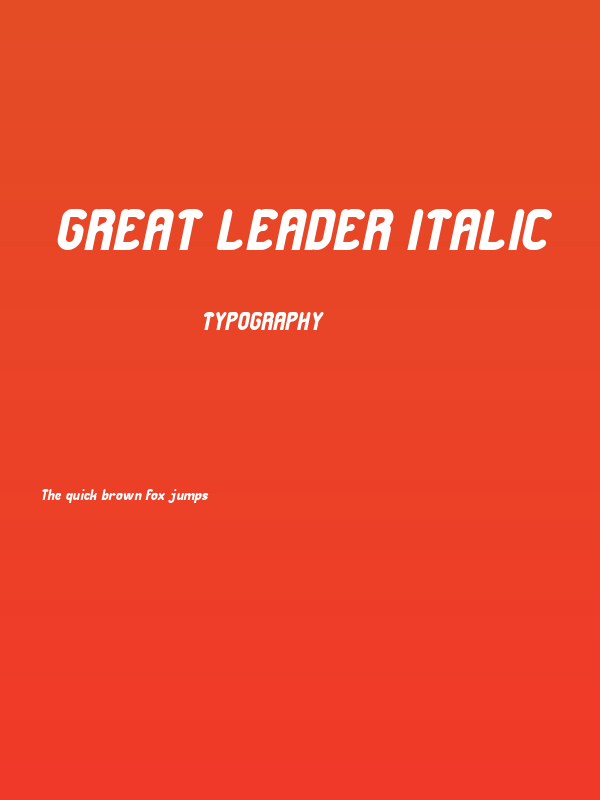 Great Leader Italic Poster