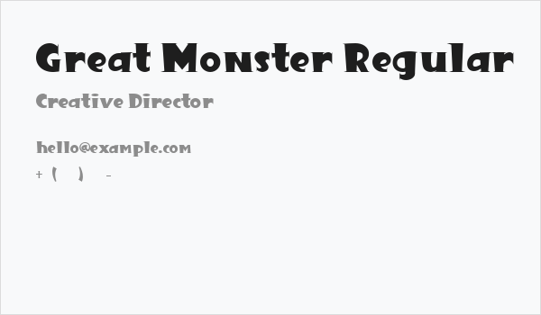 Great Monster Regular Business Card