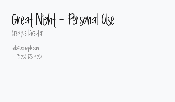 Great Night - Personal Use Business Card