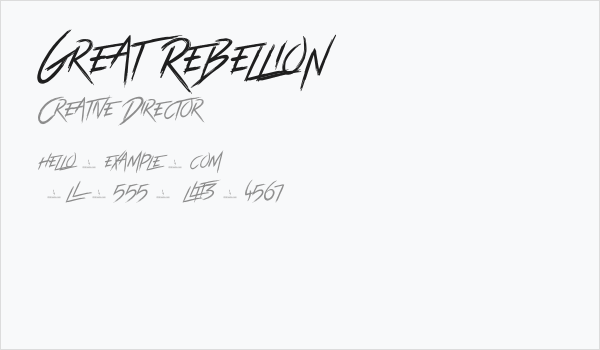 Great Rebellion Business Card