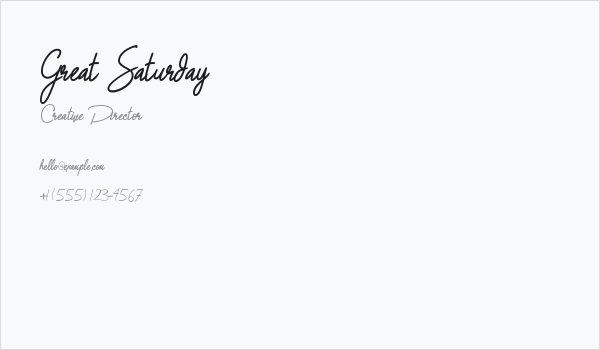 Great Saturday Business Card