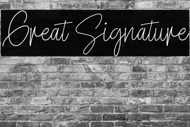 Great Signature Font examples