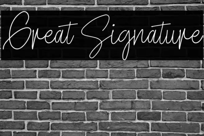 Great Signature Font examples
