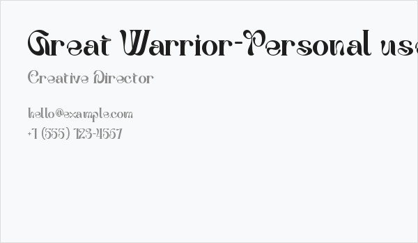 Great Warrior-Personal use Business Card