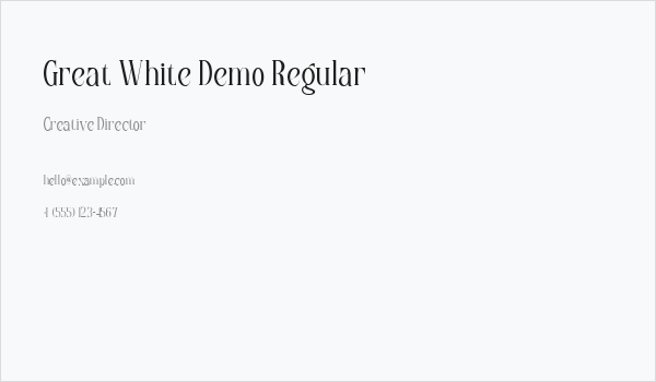Great White Demo Regular Business Card