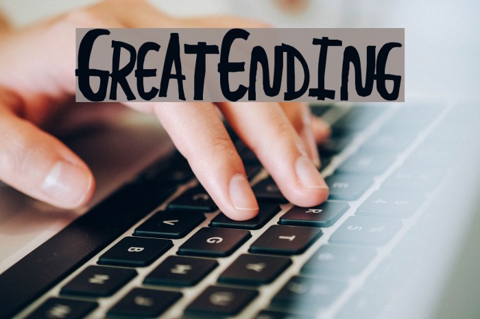 GreatEnding Font examples