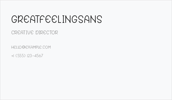 GreatFeelingSans Business Card