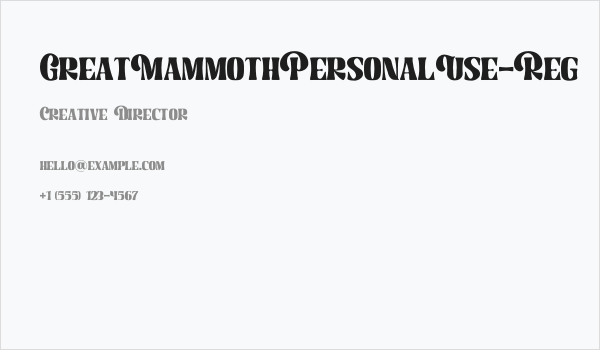 GreatMammothPersonalUse-Reg Business Card