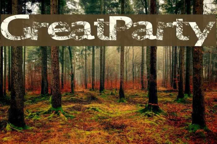 GreatParty Font examples