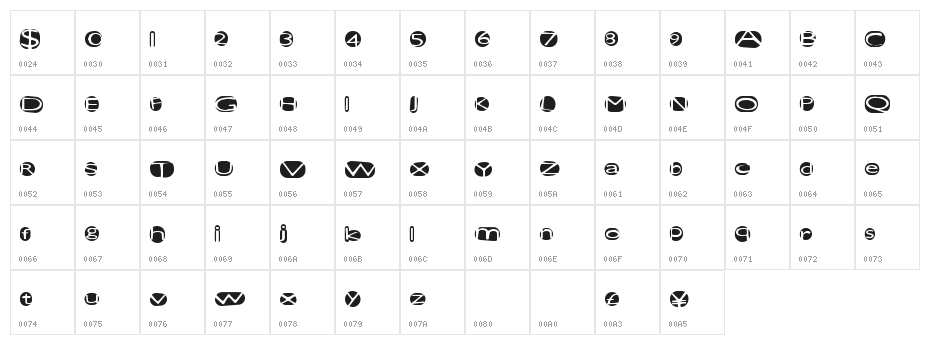 GreatStorm Character Map