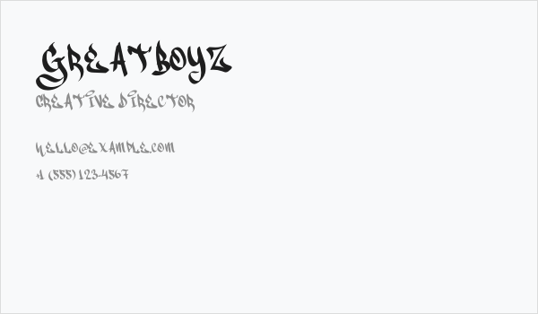 Greatboyz Business Card