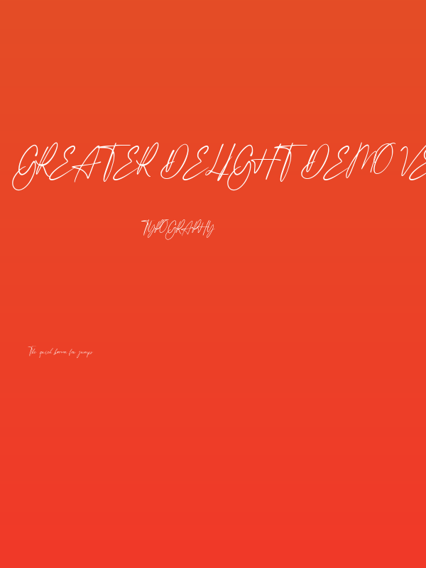 Greater Delight Demo Version Poster