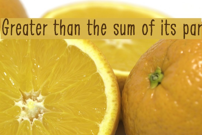 Greater than the sum of its par Font examples