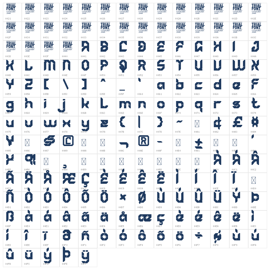 Greatest Challenge Demo Regular Character Map