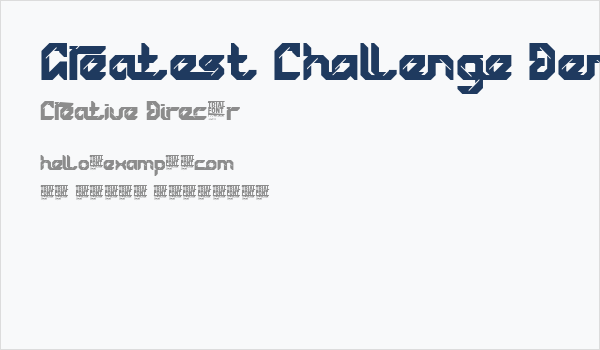 Greatest Challenge Demo Regular Business Card