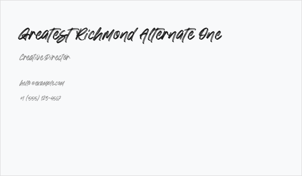 Greatest Richmond Alternate One Business Card