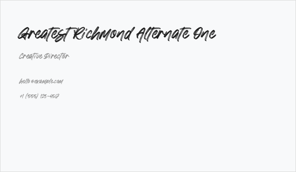 Greatest Richmond Alternate One Business Card