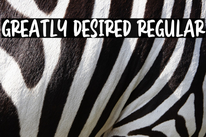 Greatly Desired Regular Example 1