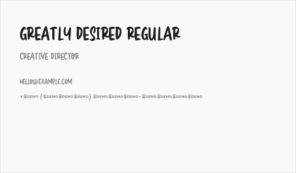 Greatly Desired Regular Business Card