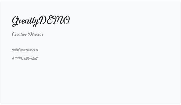 GreatlyDEMO Business Card