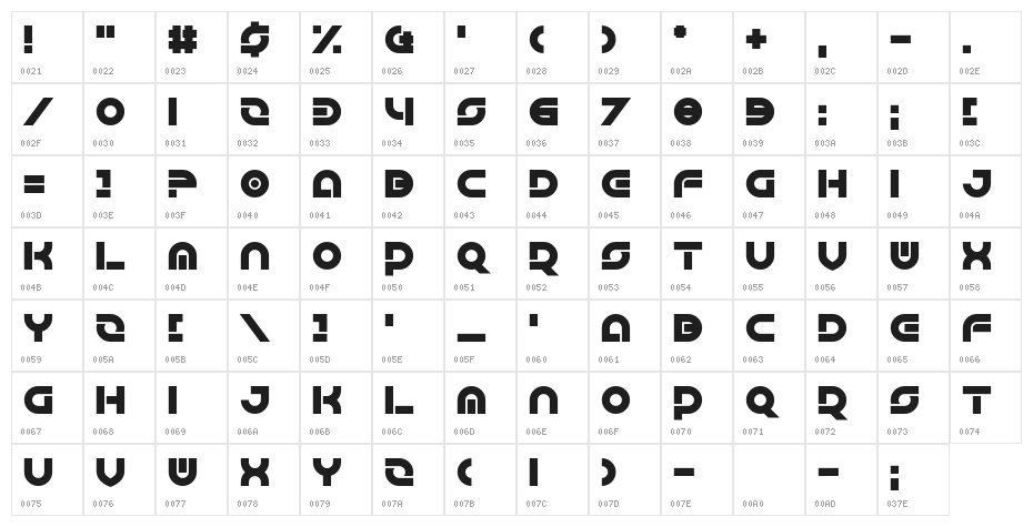 Greatsby Gat Character Map