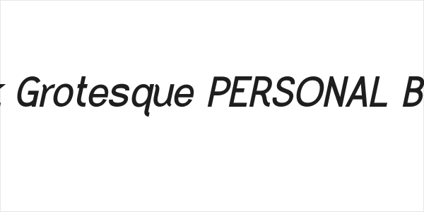 Greback Grotesque PERSONAL Bold italic Logo