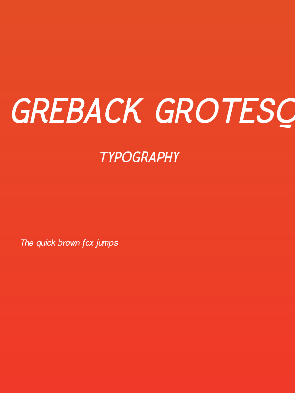 Greback Grotesque PERSONAL Bold italic Poster