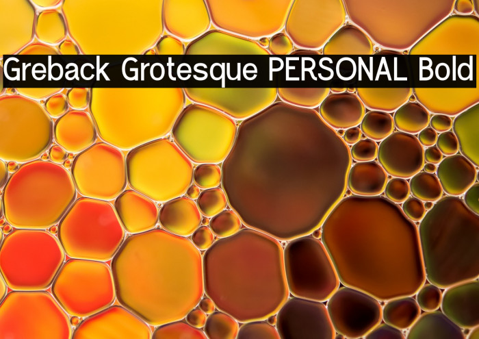 Greback Grotesque PERSONAL Bold Example 1