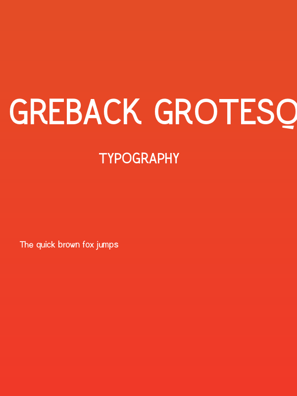 Greback Grotesque PERSONAL Bold Poster