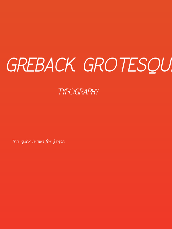 Greback Grotesque PERSONAL Italic Poster