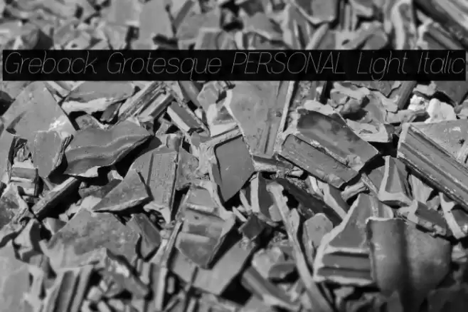 Greback Grotesque PERSONAL Light Italic Font examples