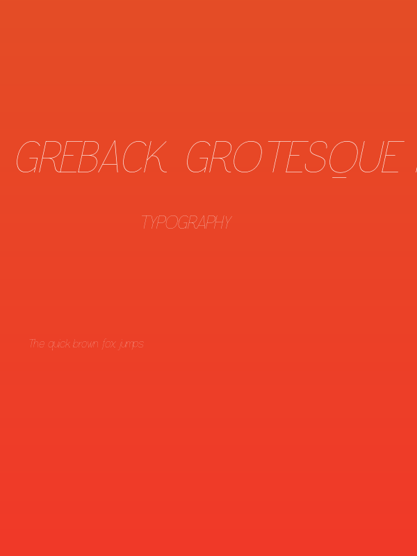 Greback Grotesque PERSONAL Light Italic Poster