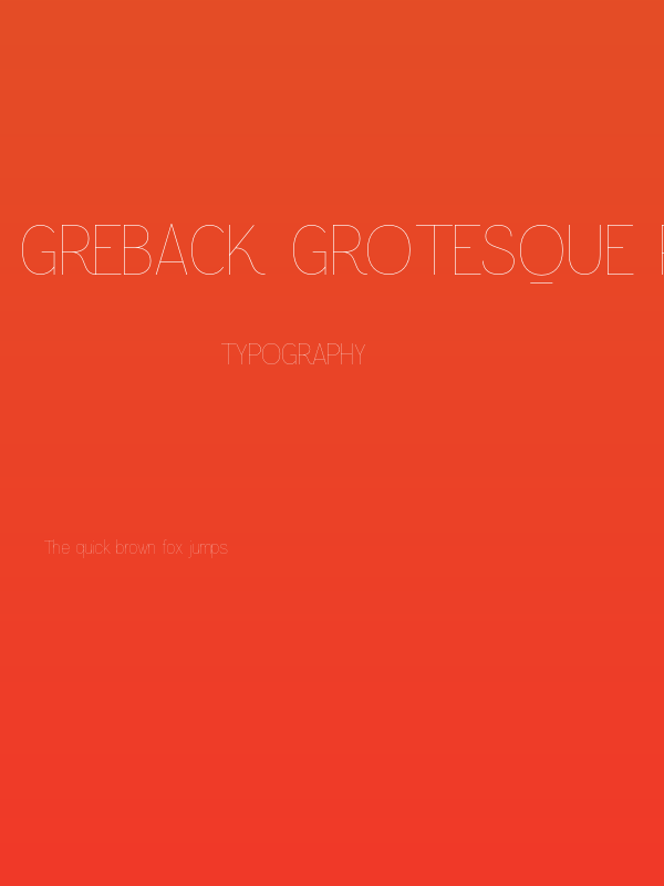 Greback Grotesque PERSONAL Light Poster