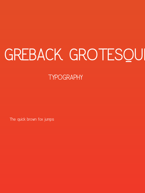 Greback Grotesque PERSONAL Regular Poster