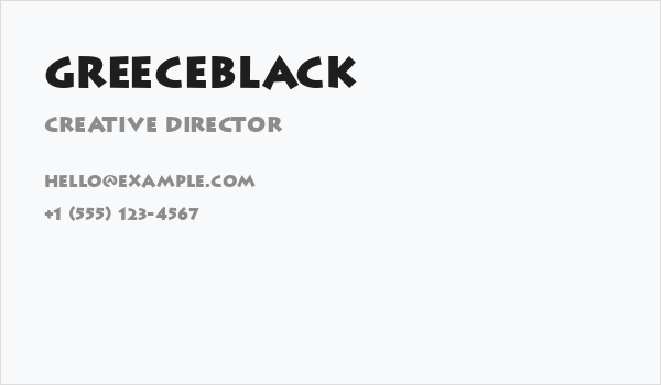 GreeceBlack Business Card
