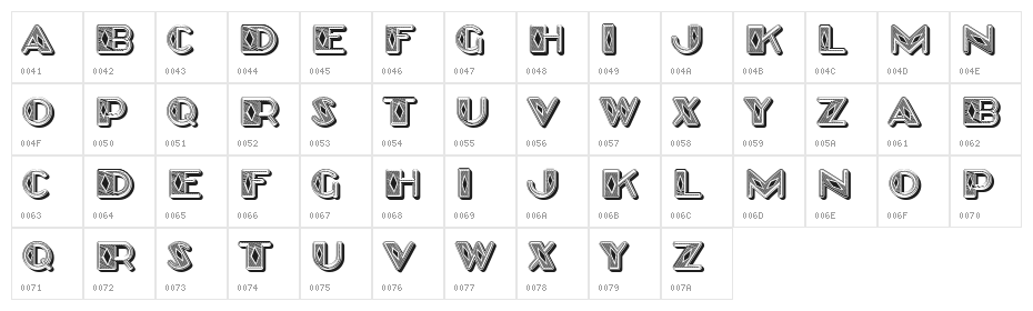Greed Regular Character Map