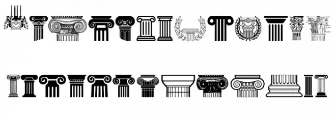 Greek Column Schriftart Groß