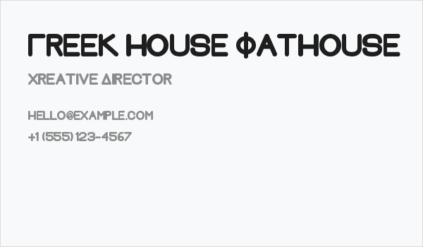 Greek House Fathouse Business Card