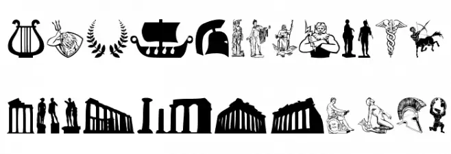 Greek Mythology Schriftart Groß